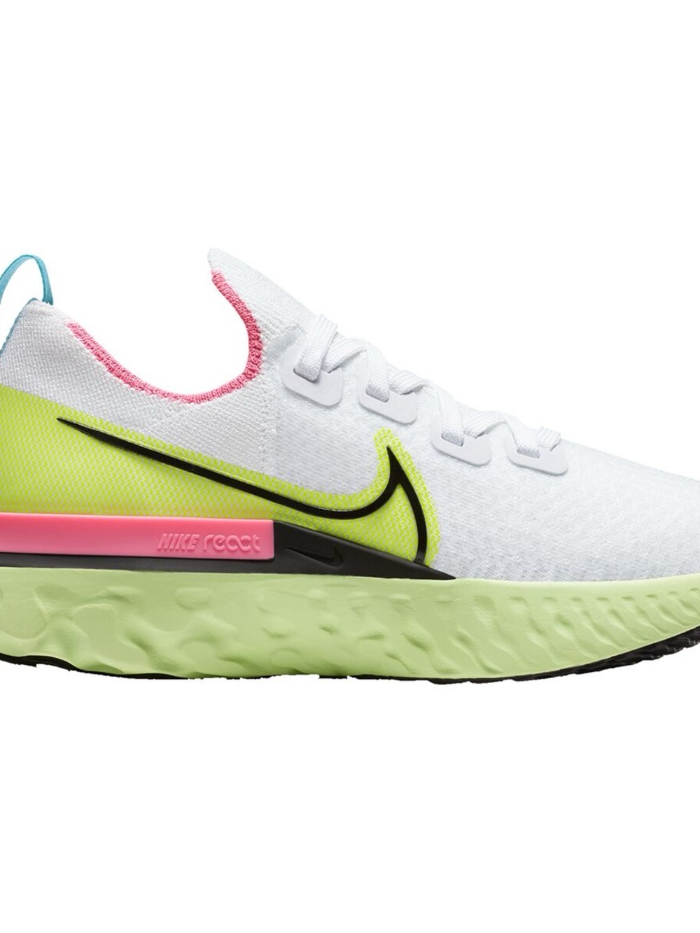 Nike React Running Shoe - White/Neon Yellow/Pink